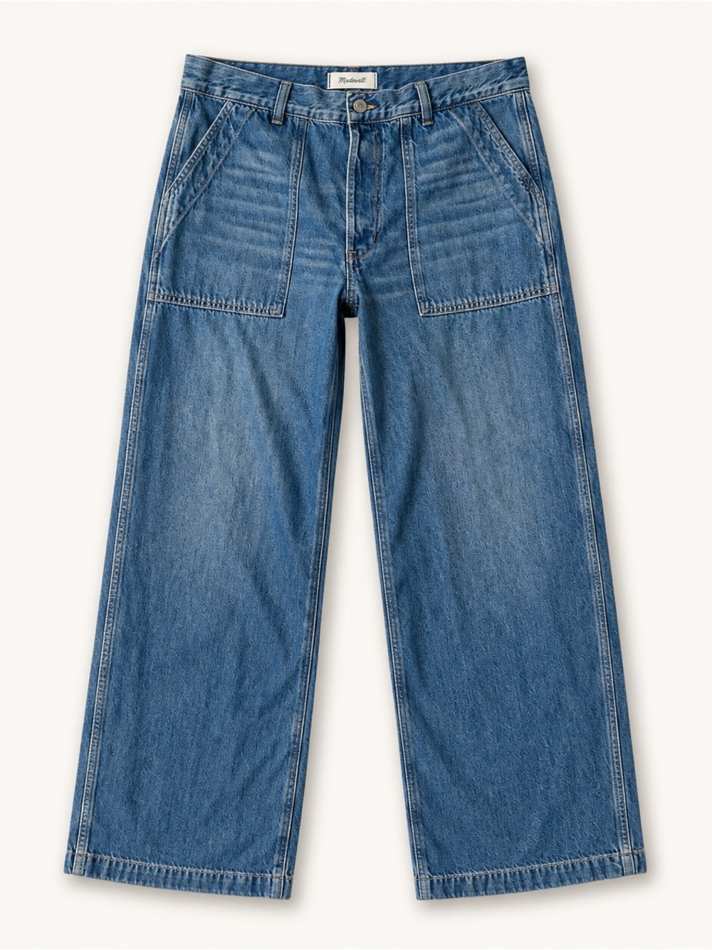 Madewell Straight-Leg Denim Jeans in Medium Blue - Picture 2 of 8